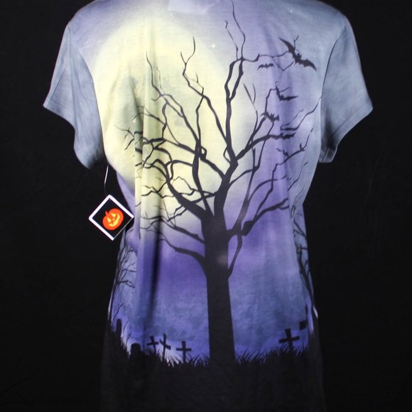 NWT Vintage Y2K Gothic Halloween Scenic Graveyard Day of the Dead Pastel Gothic - Picture 7 of 10